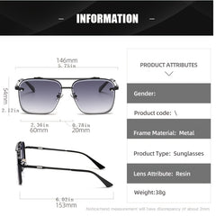 Gradient Brown Aviator Punk Sunglasses