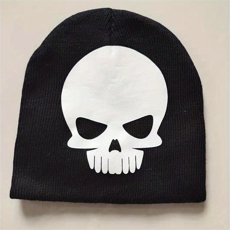 Fashionable Ear Protection Sport Knit Beanie Hat With Bone Hand Printing