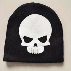 Fashionable Ear Protection Sport Knit Beanie Hat With Bone Hand Printing