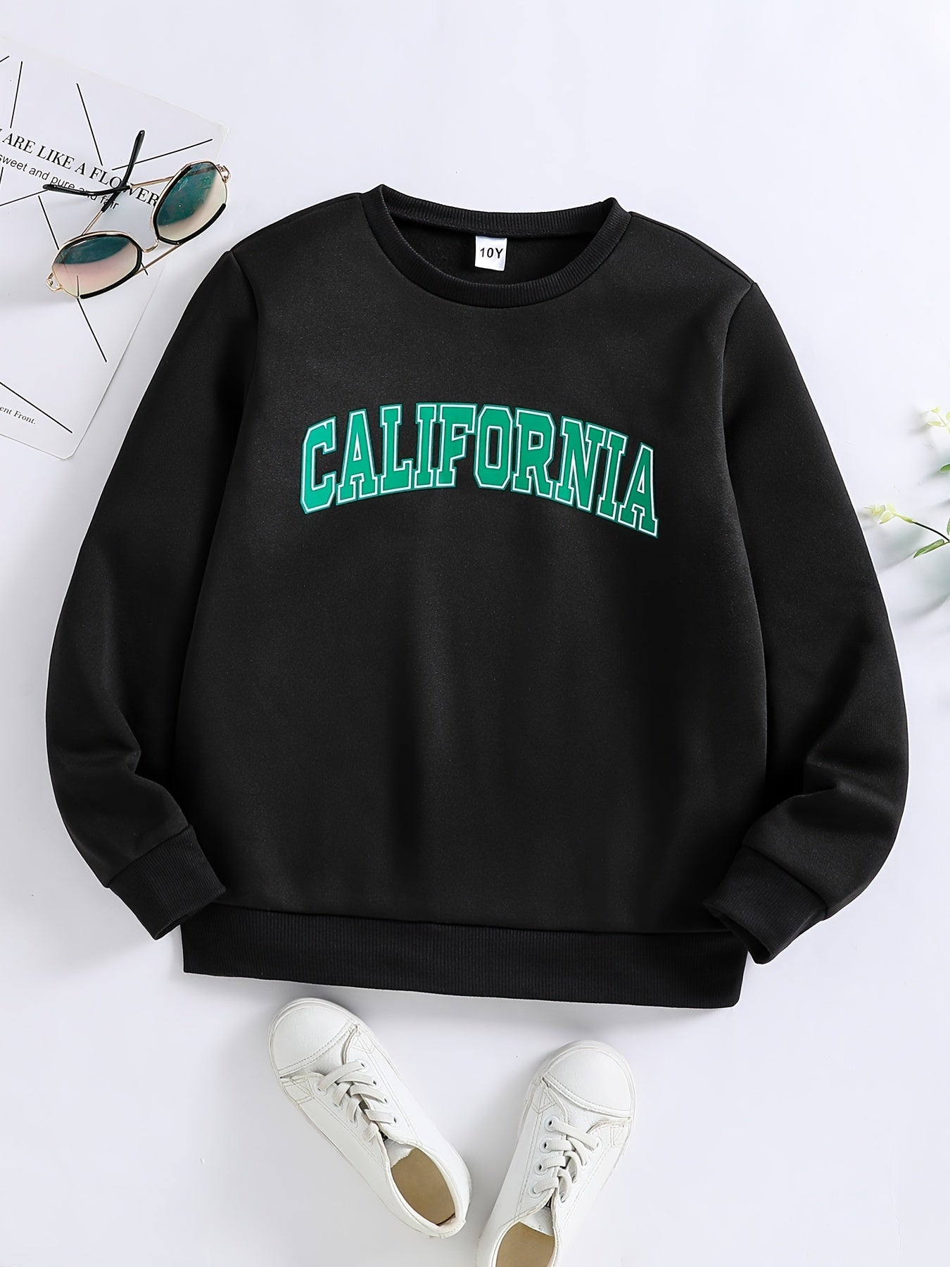 Girls Sweatshirt ''California'' Graphic Comfort Fit Long Sleeve Top Pullovers