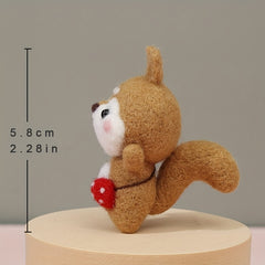 1pc Squirrel Wool Felt Poking Diy Material Bag Needle Felting Gift Sewing