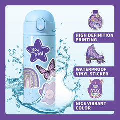 100pcs Purple VSCO Waterproof Stickers for Water Bottles Laptop Phone
