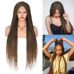 Synthetic Lace Braided Wigs for Women Girls Knotless Box Braids