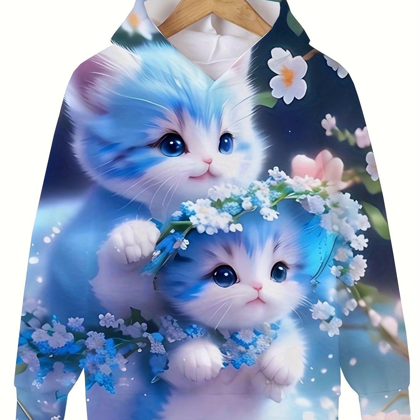 Kids Kitten Hoodie Boys Girls Sports Sweatshirt