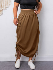 Elastic High Rise Cargo Skirt