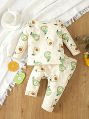 Baby Boys Girls Cartoon Graphic Pajama Set