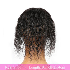 10" Curly Wave Hair Topper 100% Human Hair Extensions Clip In