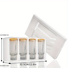 4pcs 12oz Stacking Cup Set Bamboo Lid Straws Whiskey Beer Juice Drinking