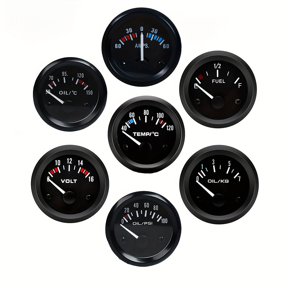 Car Instrument Voltage Water Temp Pressure Level Current Meter
