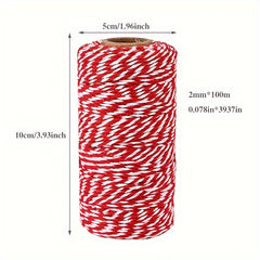 100m 2mm Braided Cotton Rope DIY Holiday Packaging Tag Wire Party Supplies