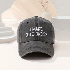 Washed Distressed Baseball Cap with BABIES Embroidery