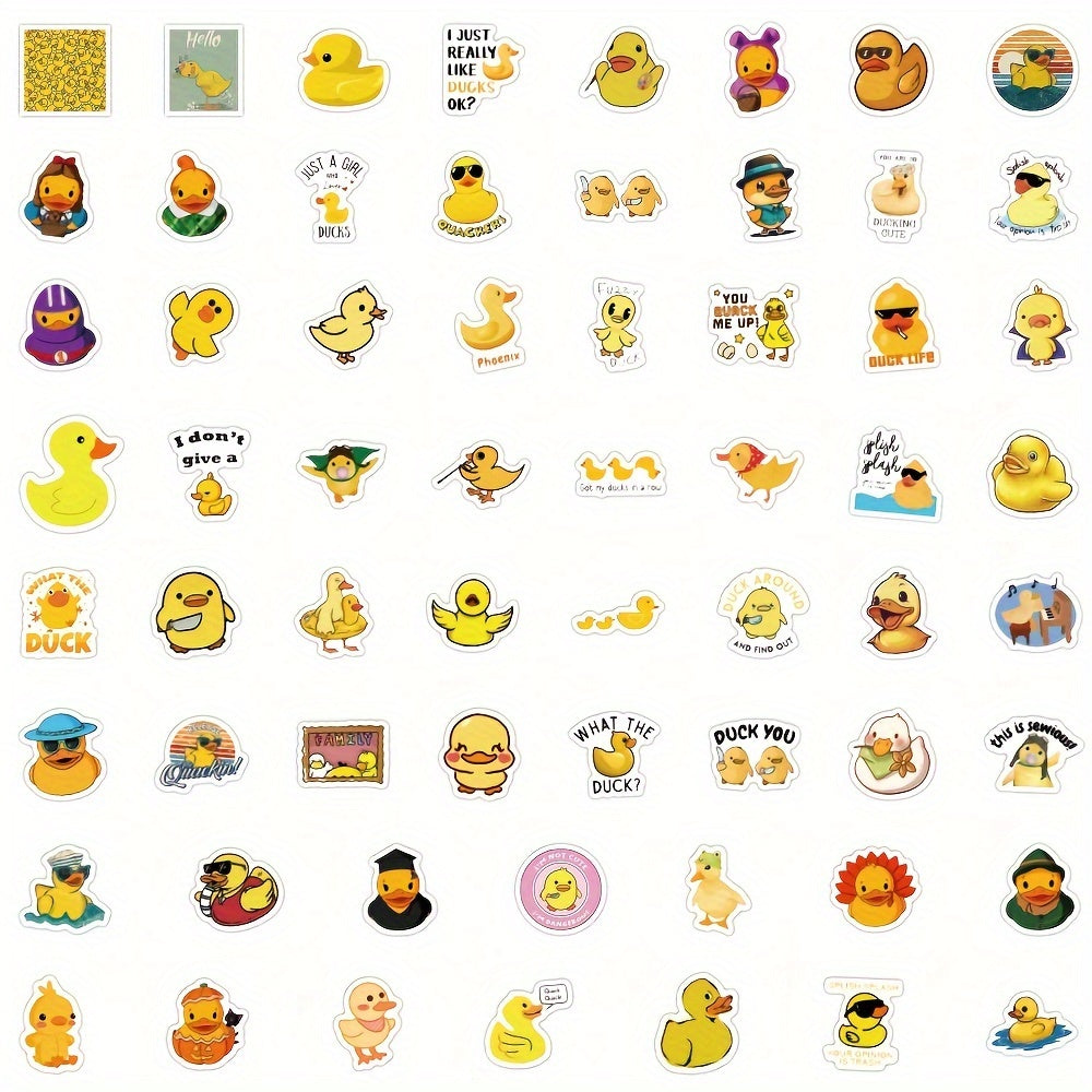 60pcs Duck Stickers Random Vinyl Skateboard Guitar Travel Case Door Laptop Lugga