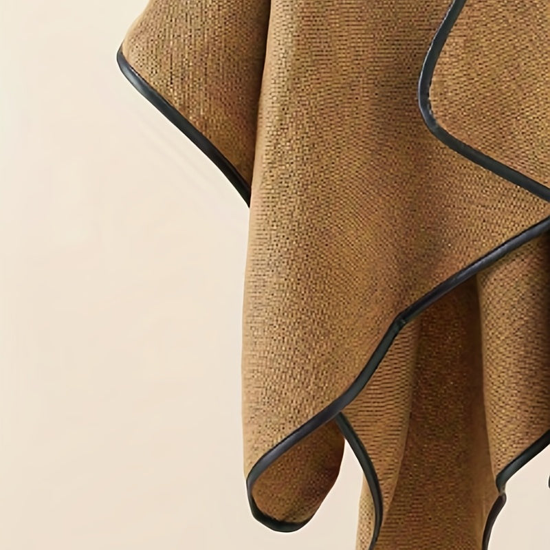 Khaki Cashmere Shawl Thick Warm Wrap Blanket Scarf Cape for Autumn & Winter