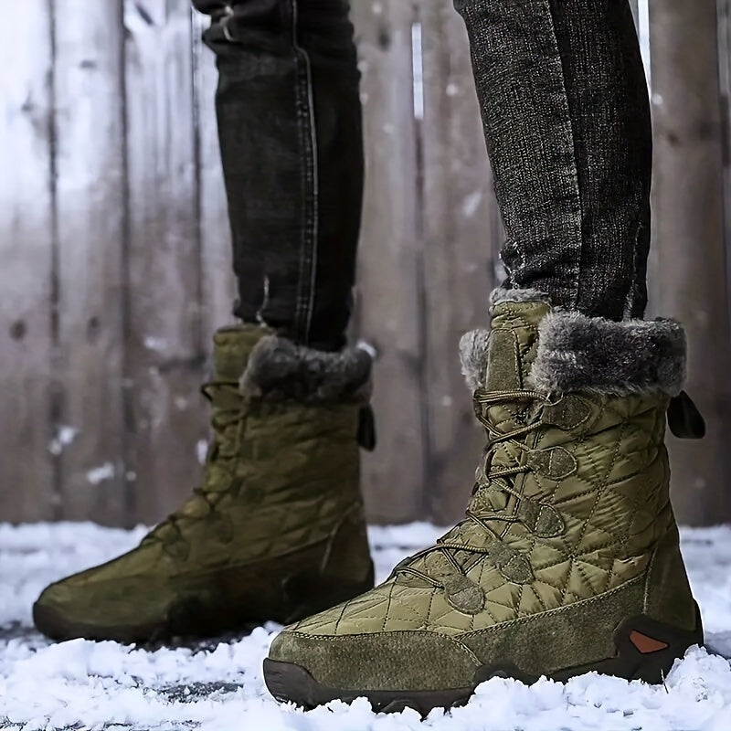 Men's Snow Boots Warm Cozy Non slip Waterproof Cotton Ankle Boots