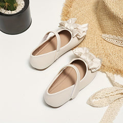 Vintage Bowknot Girls Flat Shoes Lightweight Non-slip Comfortable Spring