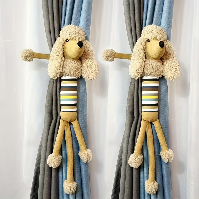 2pc Cartoon Curtain Buckle Tiebacks Lion And Giraffe Plush Animal Curtain Holdba