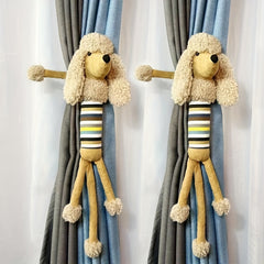 2pc Cartoon Curtain Buckle Tiebacks Lion And Giraffe Plush Animal Curtain Holdba
