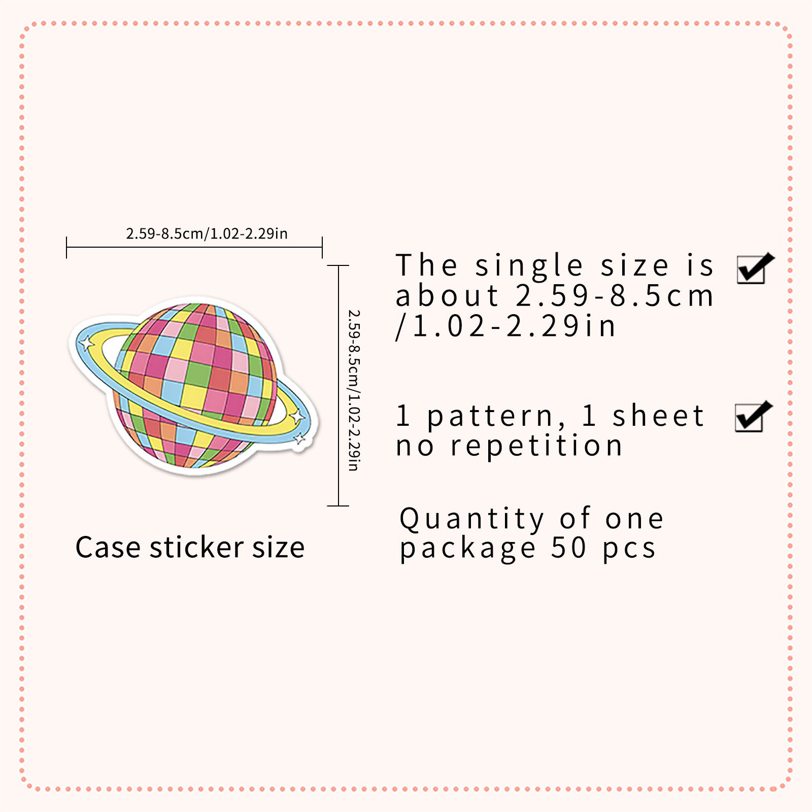 50pcs Disco Party Cartoon Graffiti Stickers Love & Peace Theme for Water Bottles