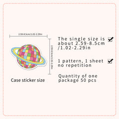 50pcs Disco Party Cartoon Graffiti Stickers Love & Peace Theme for Water Bottles