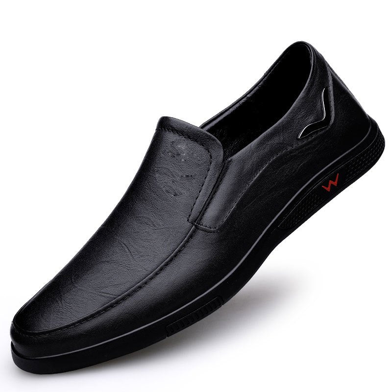 CLOHOO Personalized Leather Dress Shoes Custom Slip On Flat Shoes