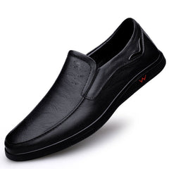 CLOHOO Personalized Leather Dress Shoes Custom Slip On Flat Shoes