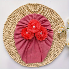 Soft Elastic Baby Three Sunflowers Beaded Hat Girl Hat