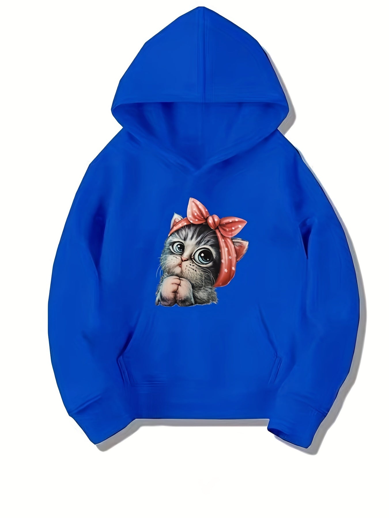 Bow Pattern Hoodie For Girls Long Sleeve Sweatshirt