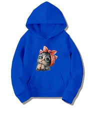 Bow Pattern Hoodie For Girls Long Sleeve Sweatshirt