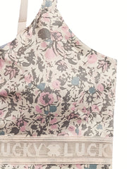3pcs Floral Print Wireless Padded Cami Bra Soft Underwear