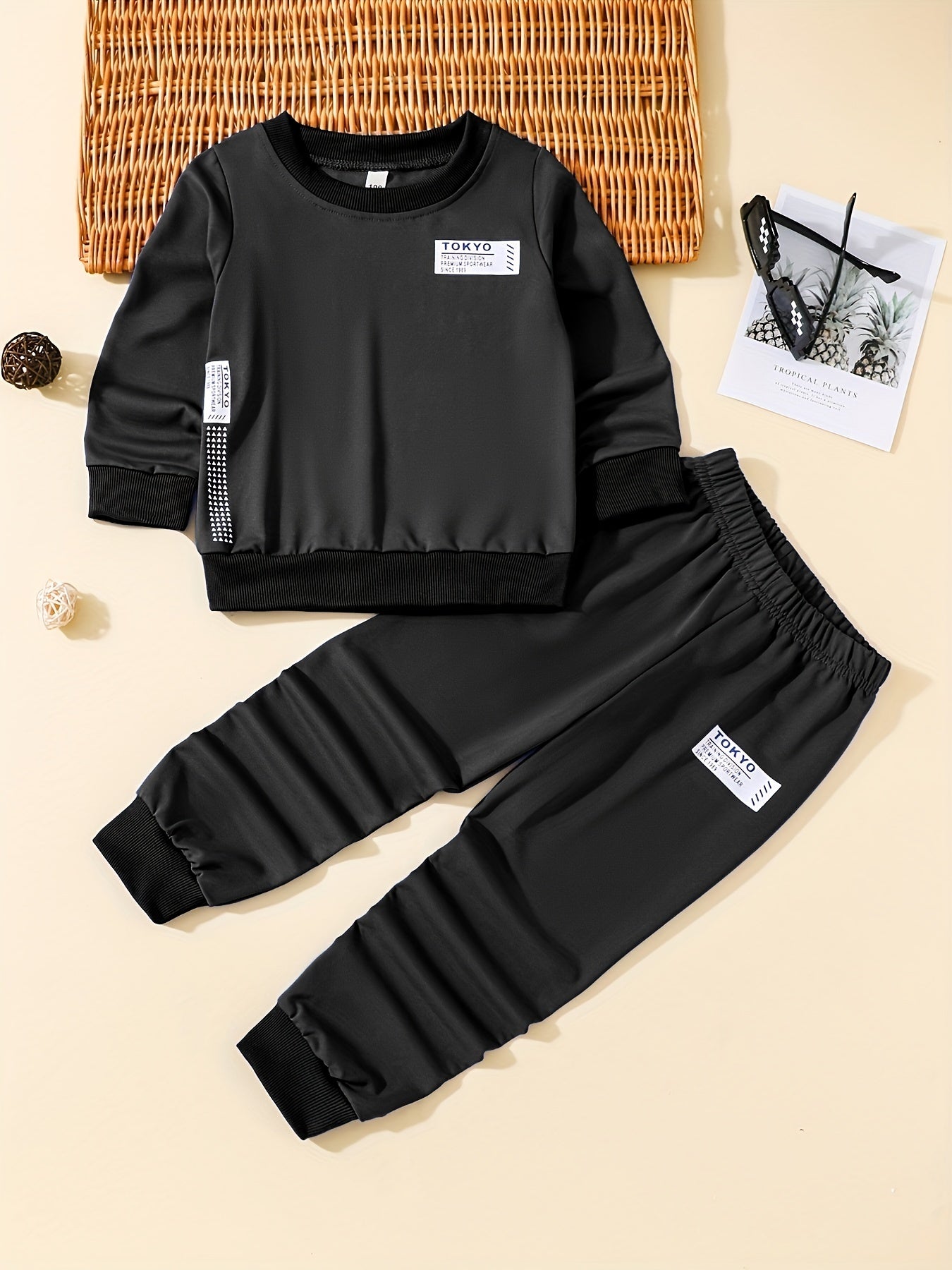 Boys Pullover Sweatshirt & Jogger Pants Set for Fall Winter