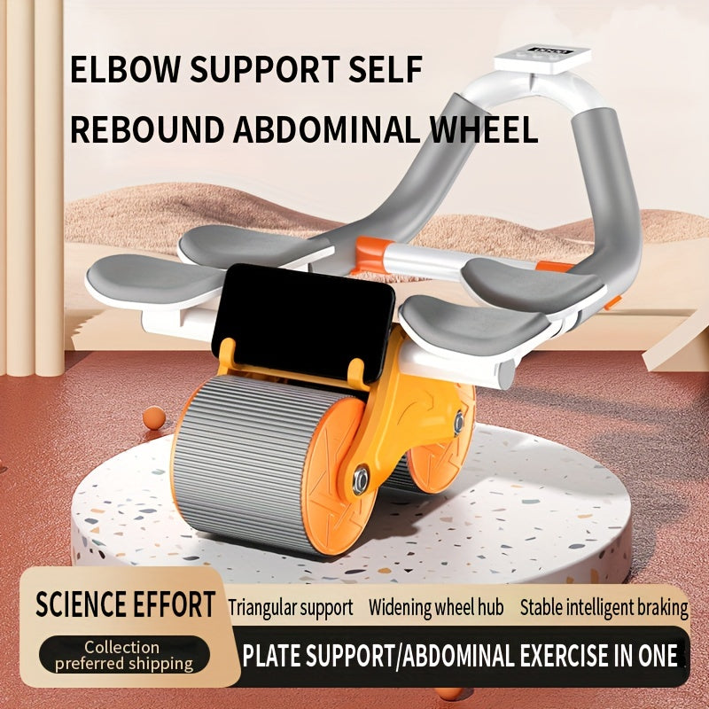 Ab Exercise Wheel Auto Rebound Elbow Support Ab Roller