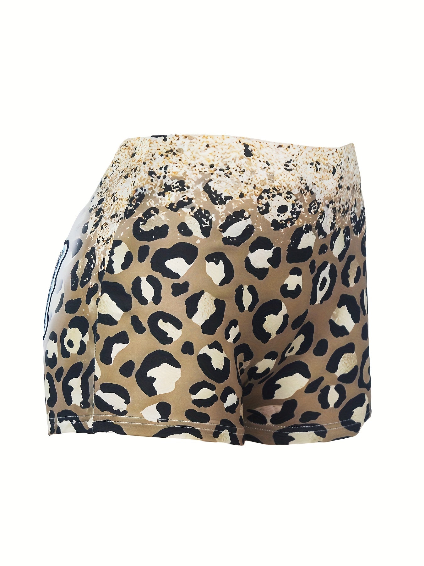 Leopard MAMA Print Skinny Shorts Casual Shorts