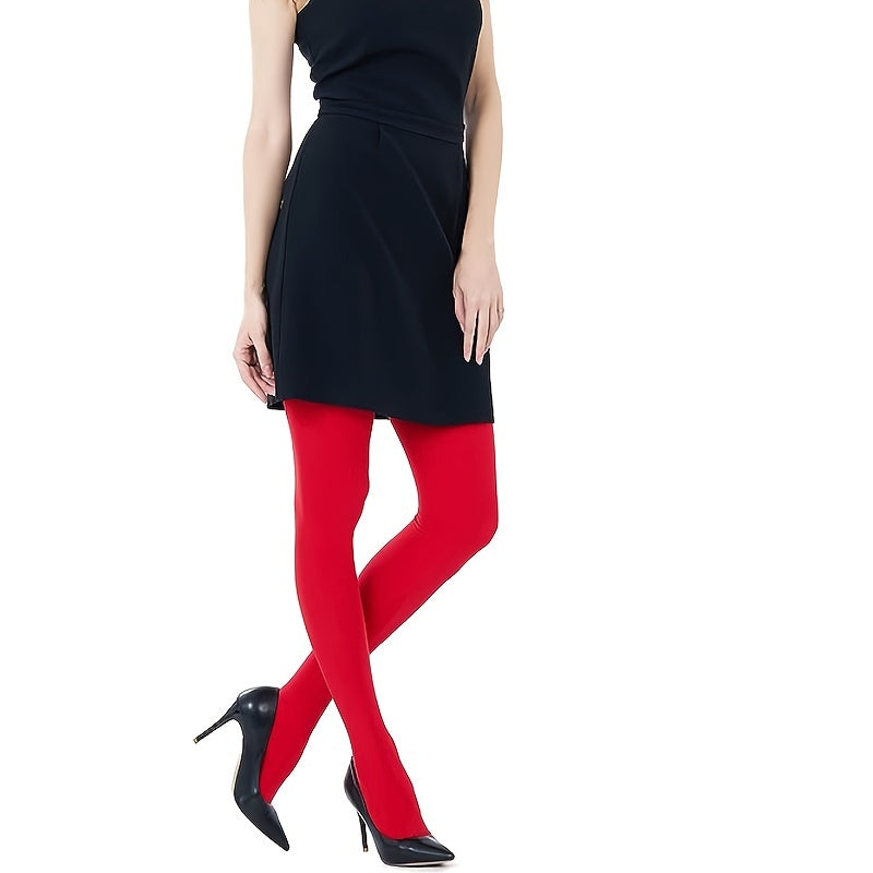 3 Pack Opaque Slim Tights High Waist Elastic Footed Pantyhose