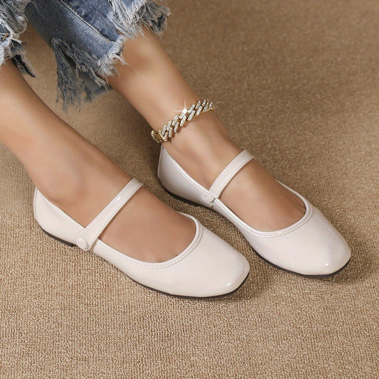 Women's Square Toe Flat Shoes Lightweight Ankle Strap Shoes