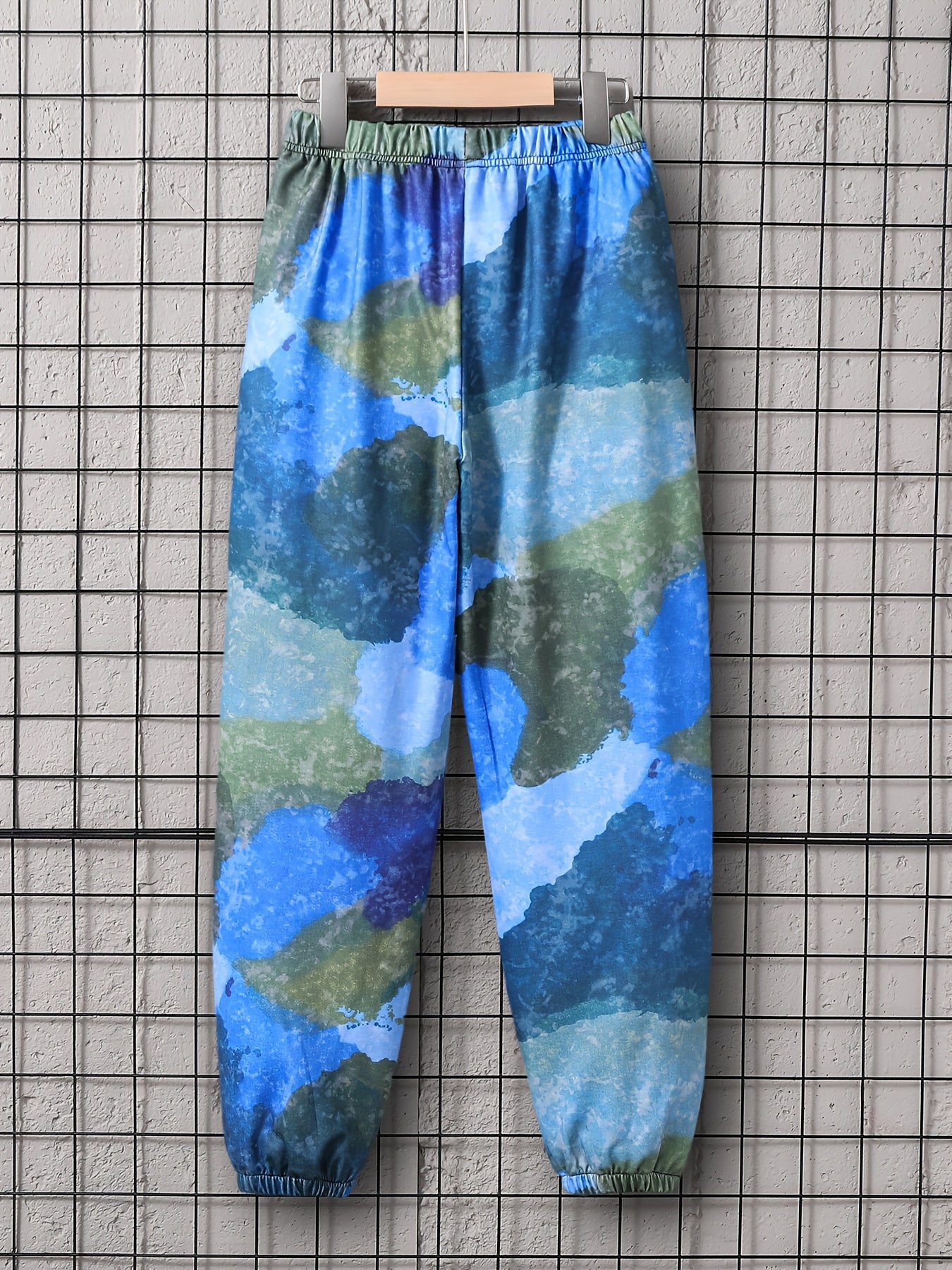 Boys Camo Style Letter Jogger Sweatpants