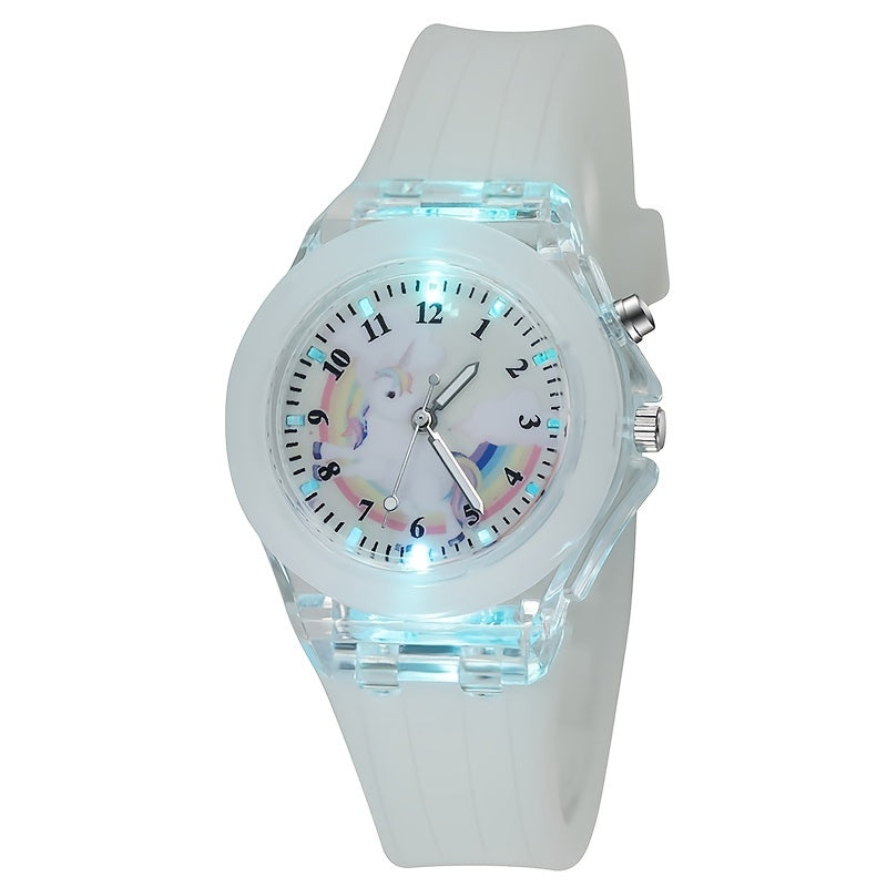 Girls Unicorn Quartz Watch With Silicone Band Gift For Kids