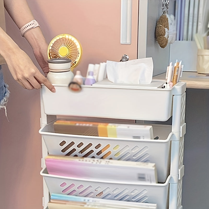 1PC Combinable Office Bookshelf 5-6 Layers Storage Rack