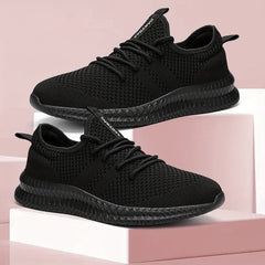 Comfortable Unisex Mesh Running Shoes Lace Up Outdoor Sneakers