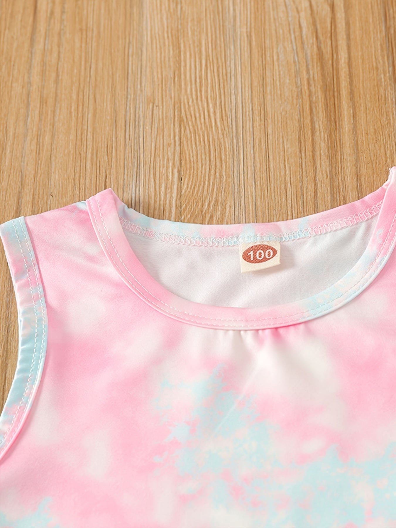 Girls Tie Dye Tank Top & Shorts Set for Summer Party