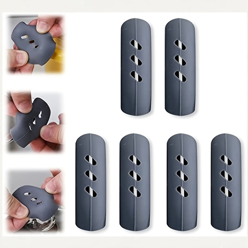 6pcs Silicone Anti Scald Pot Handle Cover Insulation Assist