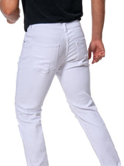 Men's Slim Fit Ripped Jeans Casual Street Style Denim Pants