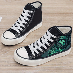 Cartoon Print Plush Lined Thermal Chunky Canvas Sneakers