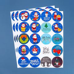 Christmas Sticker Striped Large Sheet Holiday Gift Cartoon Label 3sheets pack