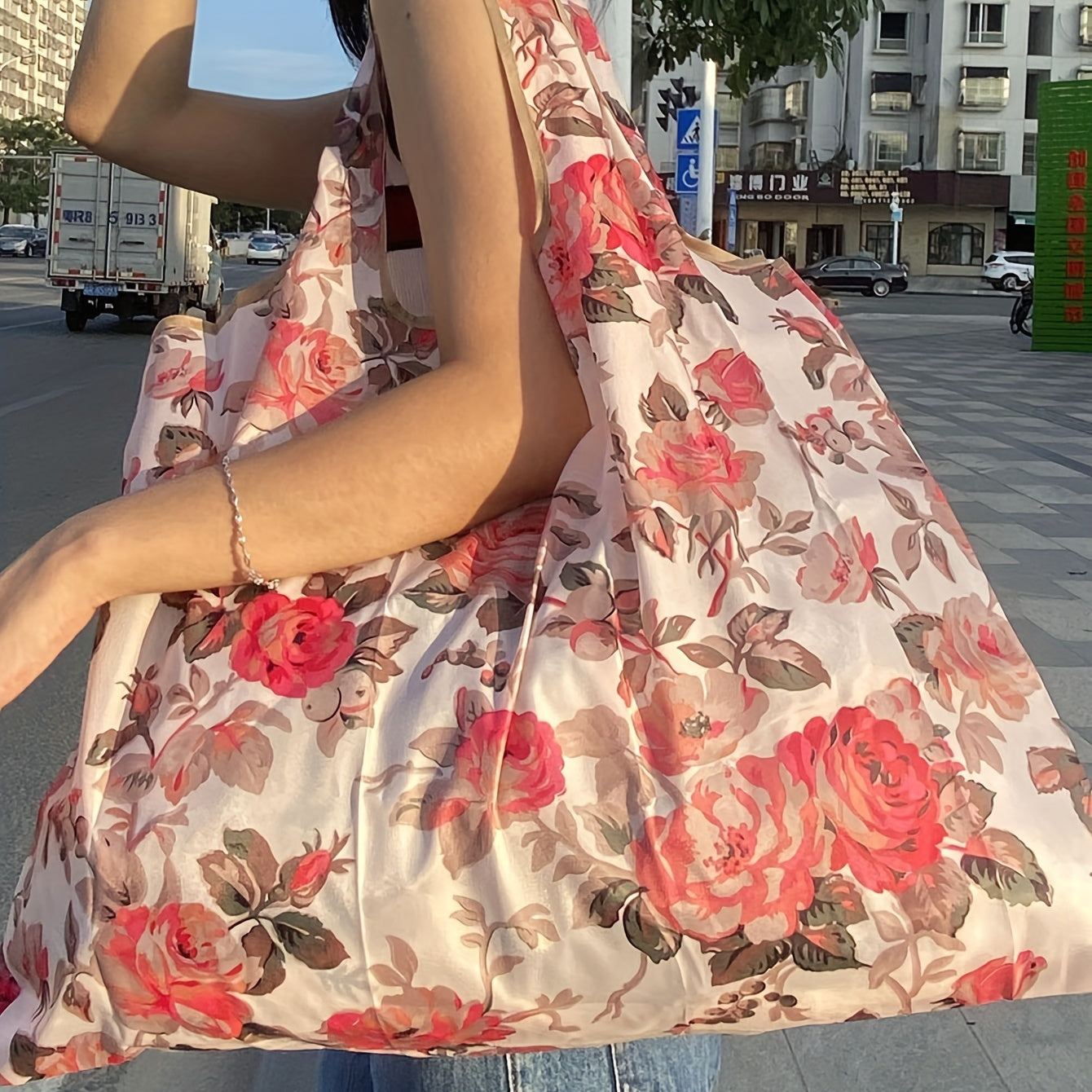 All Over Print Shoulder Bag Lightweight Foldable Shopper Bag