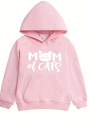 Girls Cat Pattern Smart Hoodie Party Top Pullovers Kids Clothing Gift