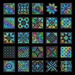 Bohmi Window Flower Laser Stickers - 50 Sheets