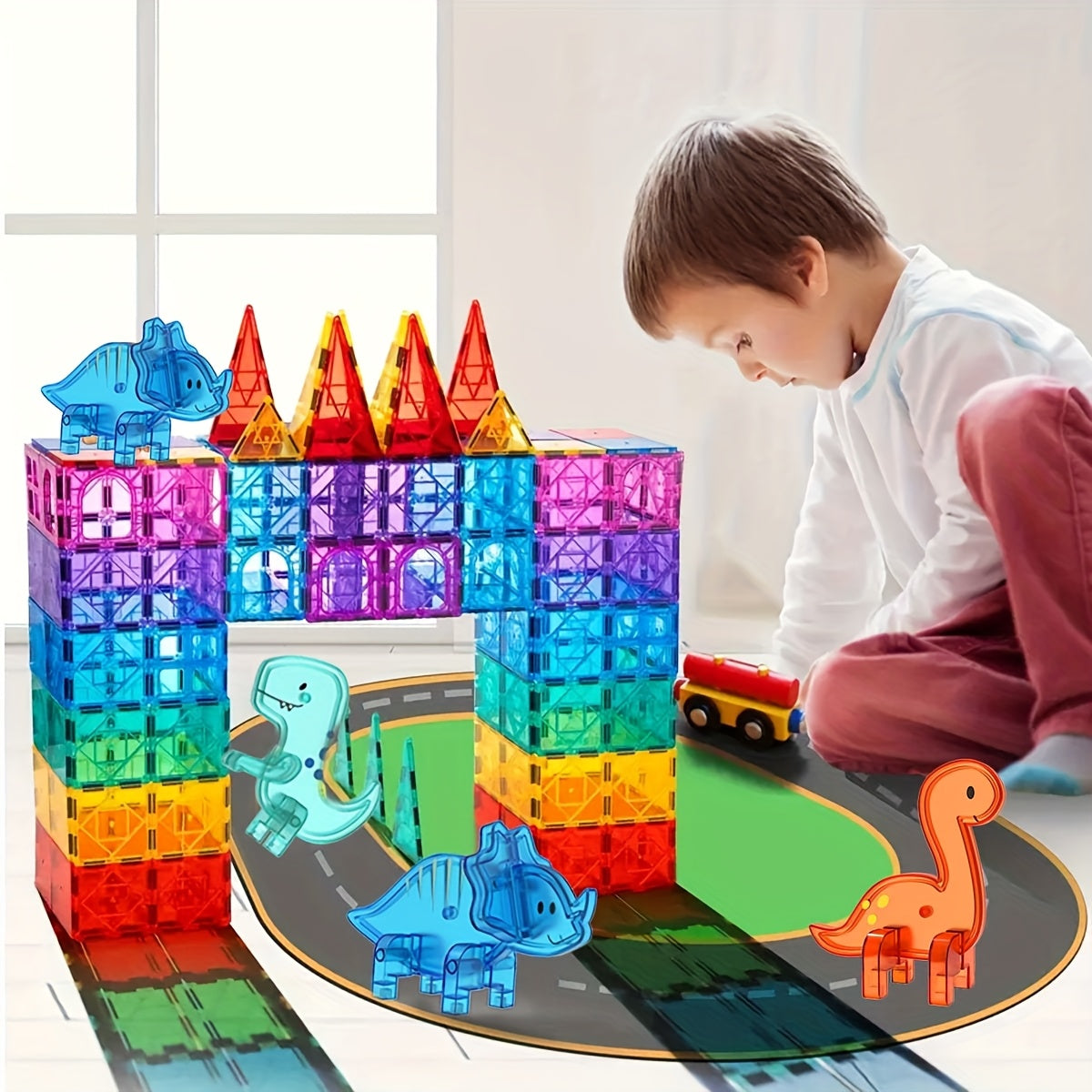 Animal Dinosaur Magnetic Building Blocks Toy Set for Kids