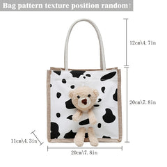 Bear Tote Cartoon Bag Handbag Lunch Box Bag For Shopping Travel