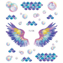 Fish Scale Wing Pearl Eye Corner Face Tattoo Sticker Glitter Eye Patch