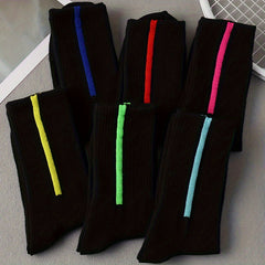 6 Pairs Striped Crew Socks Women's Stockings